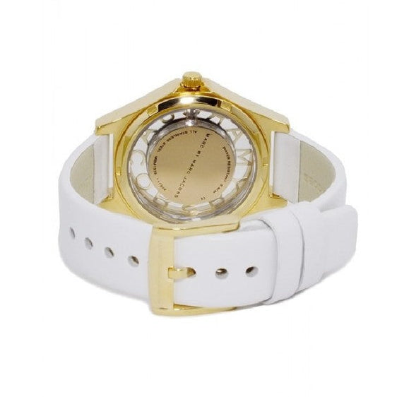 Marc Jacobs Henry Skeleton White Dial White Leather Strap Watch for Women - MBM1339
