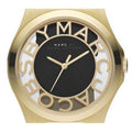 Marc Jacobs Henry Skeleton Black Dial Black Leather Strap Watch for Women - MBM1246