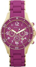 Marc Jacobs Rock Chronograph Purple Dial Purple Silicone Strap Watch for Women - MBM2576