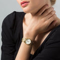 Marc Jacobs Baker White Dial Gold Steel Strap Watch for Women - MBM3247