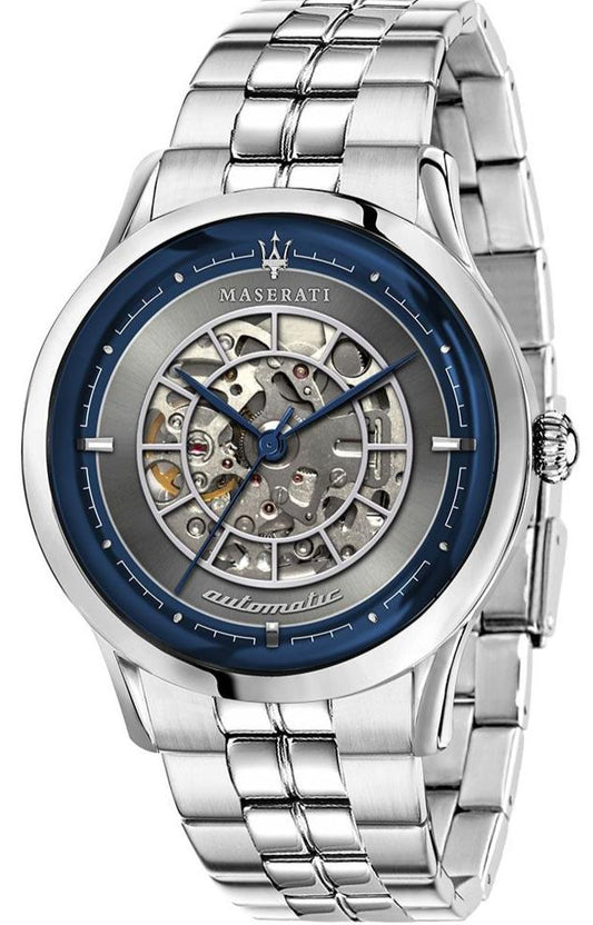 Maserati Ricordo Automatic Gray Dial Silver Steel Strap Watch For Men - R8823133003