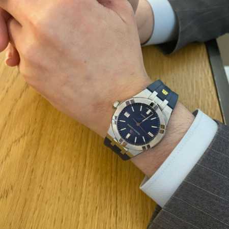 Maurice Lacroix Aikon Automatic Blue Dial Blue Rubber Strap Watch for Men - AI11808-SS000B-430-4