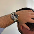 Maurice Lacroix Aikon Chronograph Black Dial Green Leather Strap Watch for Men - AI1018-PVB21-330-1