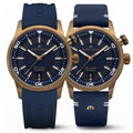Maurice Lacroix Pontos Divers Limited Edition Blue Dial Blue Leather Strap Watch For Men - PT6248-BRZ0B-430-4