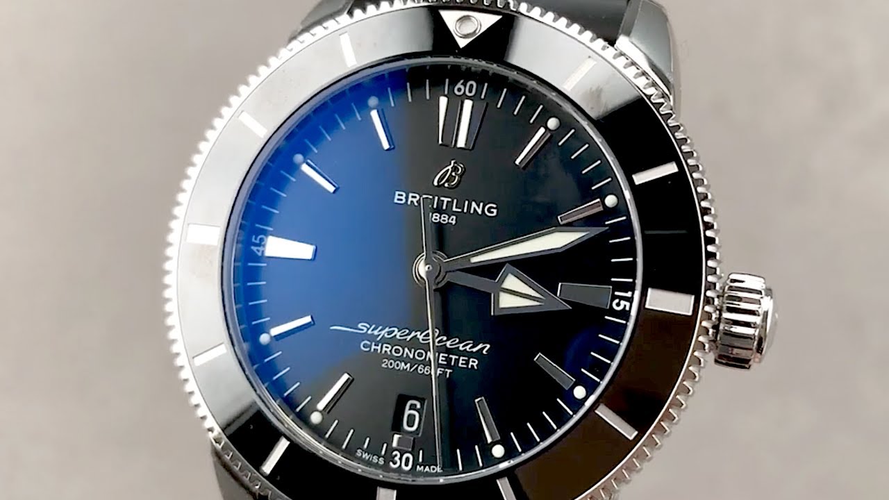 Breitling Superocean Heritage B20 Automatic 44 Black Dial Black Mesh Bracelet Watch for Men - AB2030121B1S1
