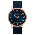 Marc Jacobs Baker Navy Blue Dial Navy Blue Leather Strap Watch for Women - MBM1329