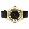 Marc Jacobs Henry Skeleton Black Dial Black Leather Strap Watch for Women - MBM1340