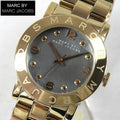 Marc Jacobs Amy Black Dial Gold Steel Strap Watch for Women - MBM3273