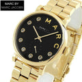 Marc Jacobs Baker Dexter Black Dial Gold Steel Strap Watch for Women - MBM3421