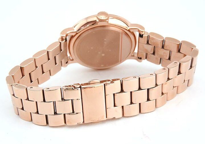 Marc Jacobs Baker White Dial Rose Gold Steel Strap Watch for Women - MBM3441