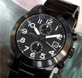 Marc Jacobs Larry Chronograph Black Dial Gunmetal Grey Steel Strap Watch for Men - MBM5031