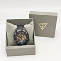 Guess Axel Multifunction Black Dial Black Steel Strap Watch For Men - GW0488G3