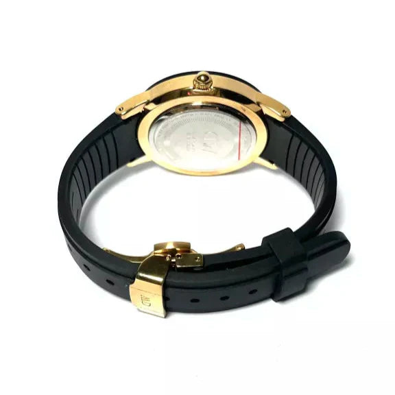 Daniel Wellington Iconic Motion Black Dial Rubber Strap Watch For Women - DW00100426