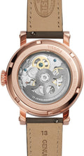 Fossil Boyfriend Automatic Skeleton Grey Dial Grey Leather Strap Watch for Women - ME3089