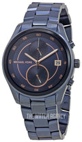 Michael Kors Briar Blue Dial Blue Steel Strap Watch For Women - MK6468