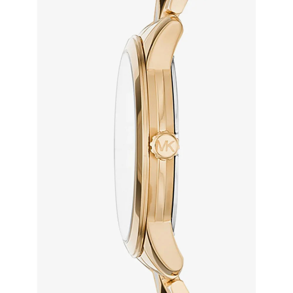 Michael Kors Runway Mercer Mother of Pearl White Dial Two Tone Steel Strap Watch For Women - MK6674