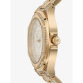 Michael Kors Lennox Three Hand Crystals White Dial Gold Steel Strap Watch For Women - MK6991