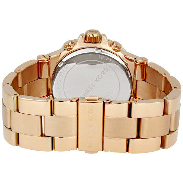 Michael Kors Bel Aire Blue Dial Rose Gold Steel Strap Watch for Women - MK5410