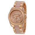 Michael Kors Blair Chronograph Rose Gold Dial Two Tone Steel Strap Watch for Women - MK5943