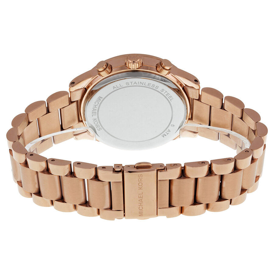 Michael Kors Brinkley Rose Gold Dial Rose Gold Steel Strap Watch for Women - MK6204