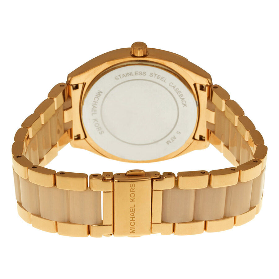 Michael Kors Bryn Rose Gold Dial Two Tone Steel Strap Watch for Women - MK6135