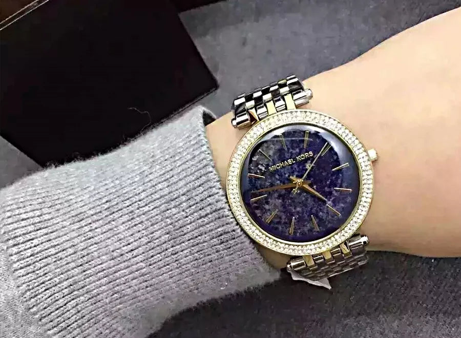 Michael Kors Darci Quartz Blue Dial Two Tone Steel Strap Watch For Women - MK3401