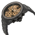 Michael Kors Wren Chronograph Gold Diamonds Dial Black Steel Strap Watch for Women - MK5879