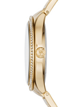 Michael Kors Kerry Green Dial Gold Steel Strap Watch for Women - MK3409