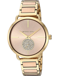 Michael Kors Portia Rose Gold Dial Two Tone Steel Strap Watch for Women - MK3706