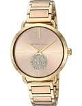 Michael Kors Portia Rose Gold Dial Two Tone Steel Strap Watch for Women - MK3706