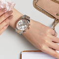 Michael Kors Lexington Chronograph Silver Dial Two Tone Steel Strap Watch for Women - MK5735