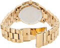 Michael Kors Runway Hunger Stop100 Series Blue Dial Gold Steel Strap Watch for Women - MK5815