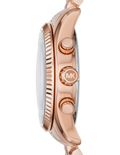 Michael Kors Lexington Purple Dial Rose Gold Steel Strap Watch For Women - MK6207
