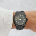Michael Kors Channing Quartz Black Dial Black Steel Strap Watch For Women - MK6625