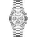 Michael Kors Runway Chronograph Silver Dial Silver Steel Strap Watch For Women - MK7325