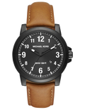 Michael Kors Paxton Analog Black Dial Brown Rubber Strap Watch For Men - MK8502