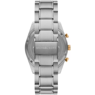 Michael Kors Accelerator Chronograph White Dial Silver Steel Strap Watch For Men - MK9112