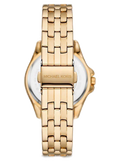 Michael Kors Mini Pilot Quartz Gold Dial Gold Steel Strap Watch For Women - MK7366