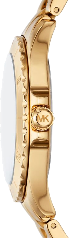 Michael Kors Everest Three-Hand Black Dial Gold Steel Strap Watch For Men - MK9078