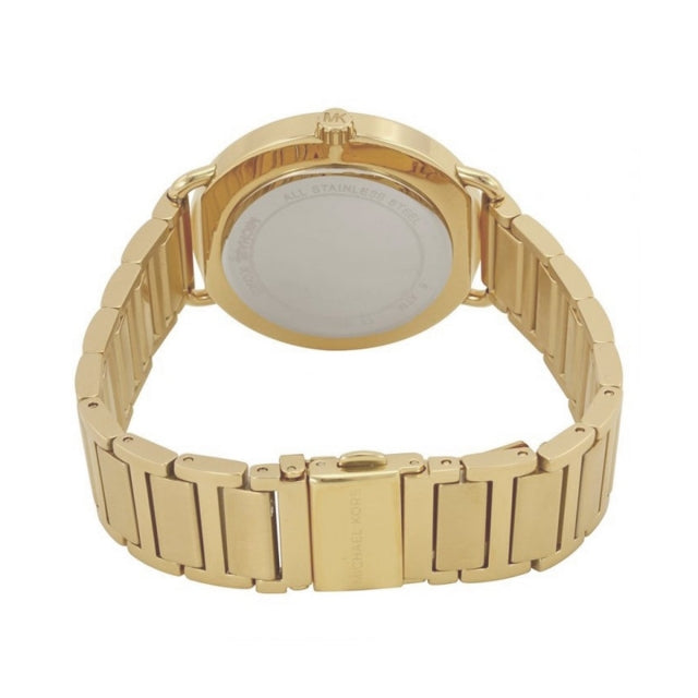 Michael Kors Portia Black Dial Gold Steel Strap Watch for Women - MK3788