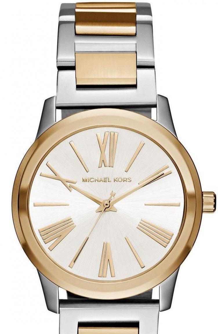 Michael Kors Hartman Quartz White Dial Two Tone Steel Strap Watch For Women - MK3521