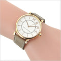 Marc Jacobs Roxy White Dial Cement Brown Leather Strap Watch for Women - MJ1533
