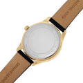 Michael Kors Layton Three Hand Mother of Pearl Black Dial Black Leather Strap Watch For Women - MK2911