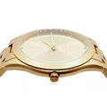 Michael Kors Slim Runway Quartz Gold Dial Gold Steel Strap Watch For Women - MK4501