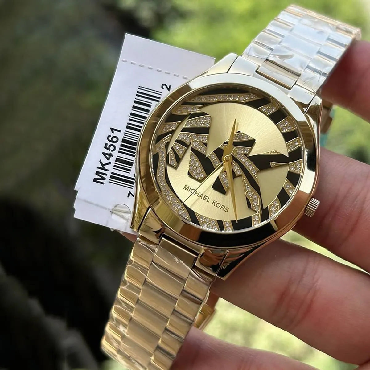 Michael Kors Runway Gold Dial Gold Steel Strap Watch For Women - MK4561