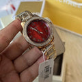 Michael Kors Tibby Multifunction Crystals Maroon Dial Rose Gold Steel Strap Watch for Women - MK4685