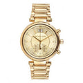 Michael Kors Sawyer White Dial Gold Steel Strap Watch for Women - MK6362