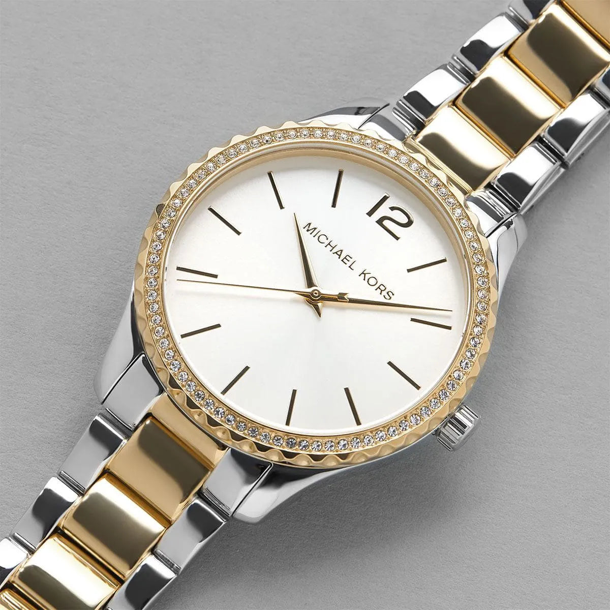 Michael Kors Layton Quartz Silver Dial Two Tone Steel Strap Watch For Women - MK6899