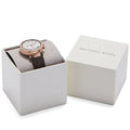 Michael Kors Parker Chronograph White Dial Brown Leather Strap Watch For Women - MK6917