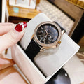 Michael Kors Mini Pilot Black Dial Black Silicone Strap Watch For Women - MK7373